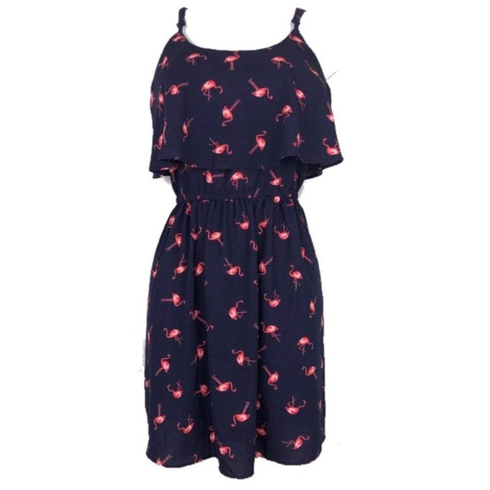 Tropical Flamingo Dress Small Sundress